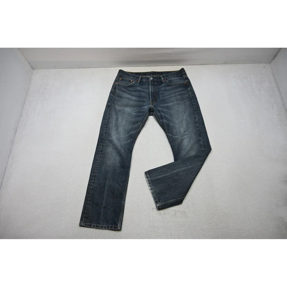 Levis 513 Slim Fit Jeans Mens 36x30 Dark Wash Blue Denim Pants Excellent